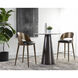 Dezirae 41 inch Antique Brass / Charcoal Black Leather Barstool